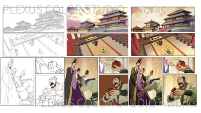 Court drama coloring sample